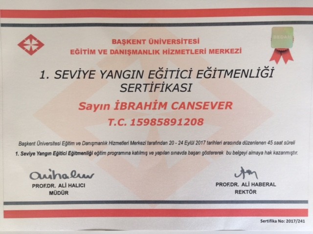 Yangın eğitmeni İbrahim CANSEVER